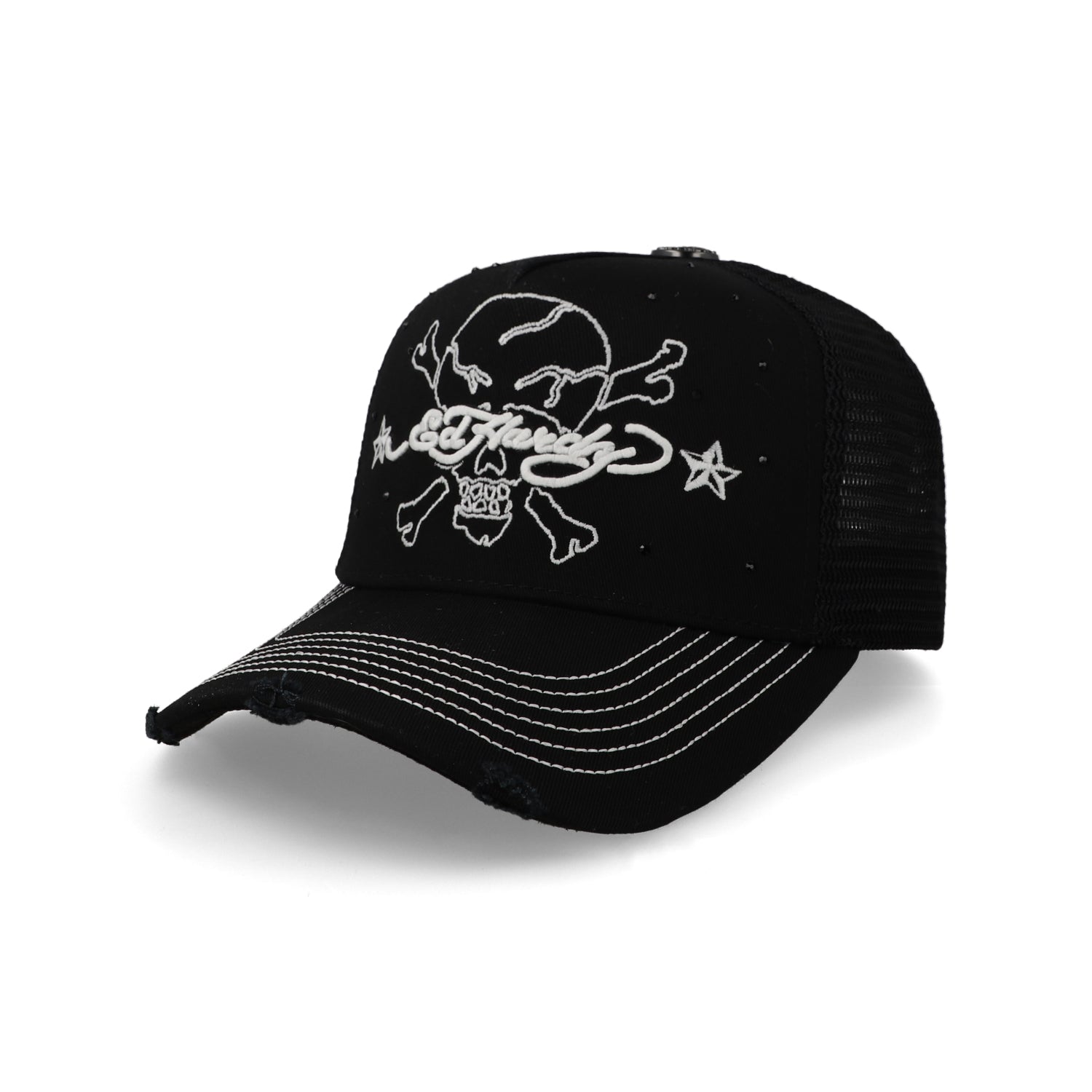 Gorra Ed Hardy Skull Bones Cross Trucker Negra