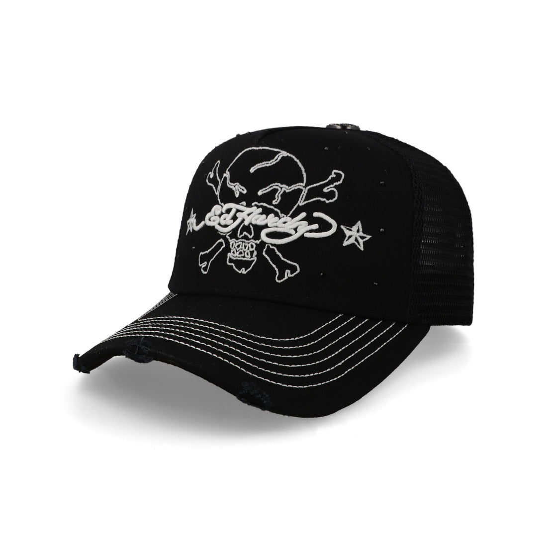Gorra Ed Hardy Skull Bones Cross Trucker Negra
