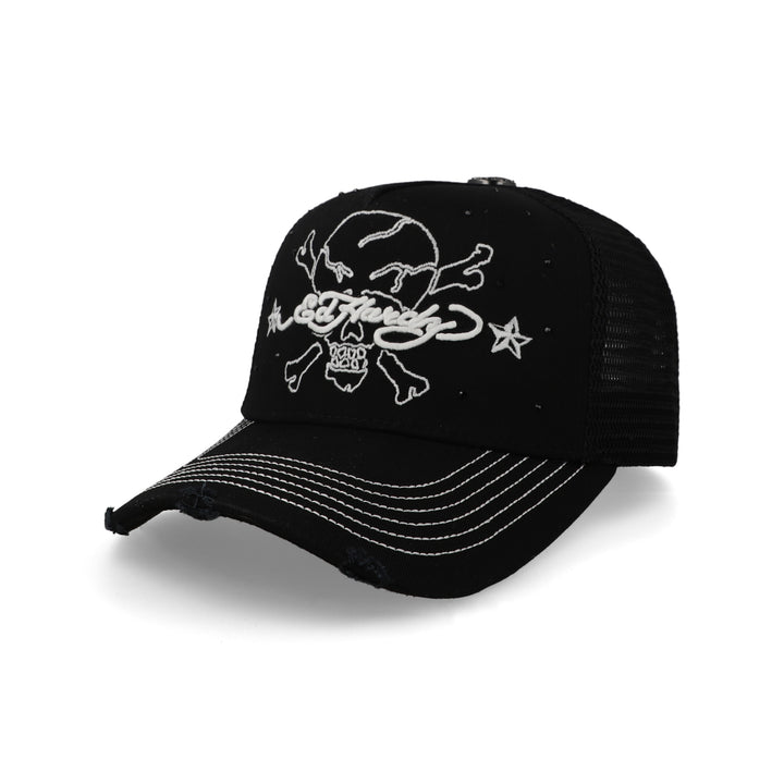 Gorra Ed Hardy Skull Bones Cross Trucker Negra