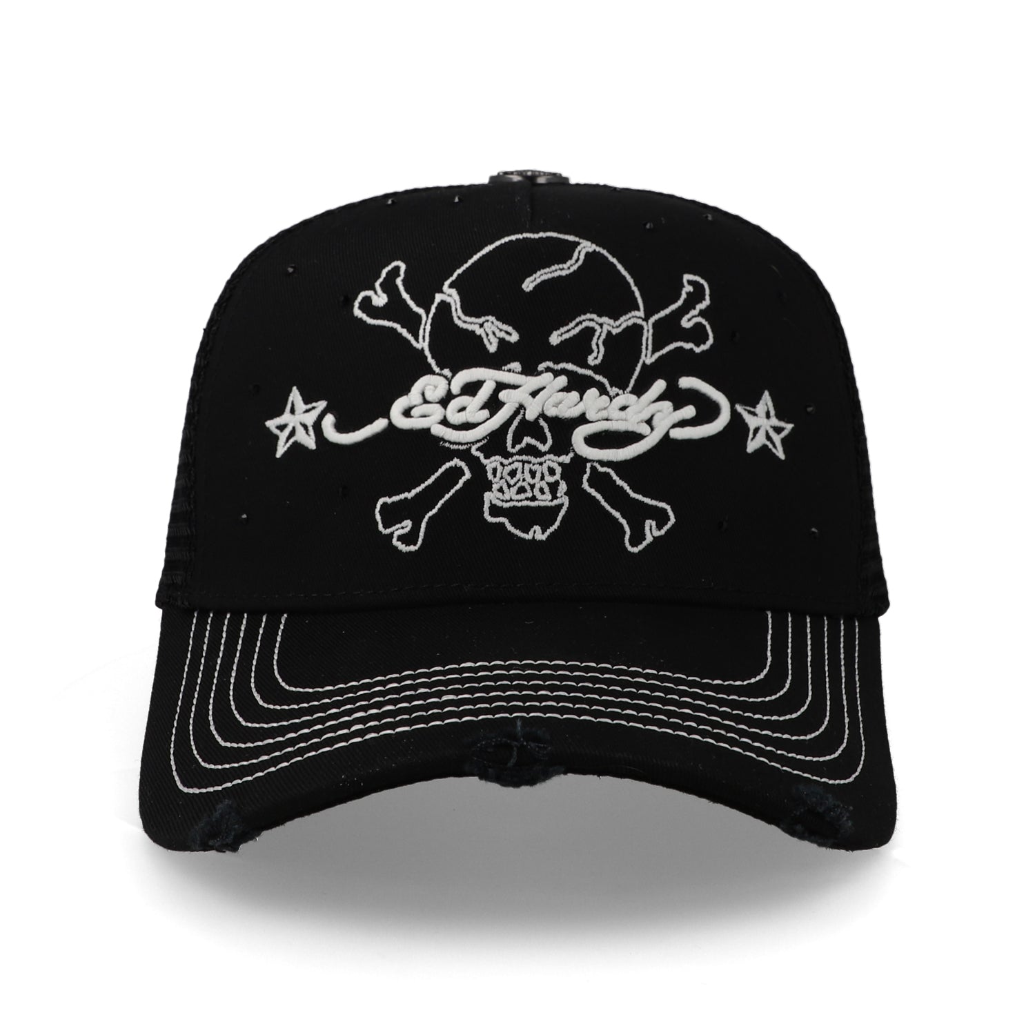 Gorra Ed Hardy Skull Bones Cross Trucker Negra