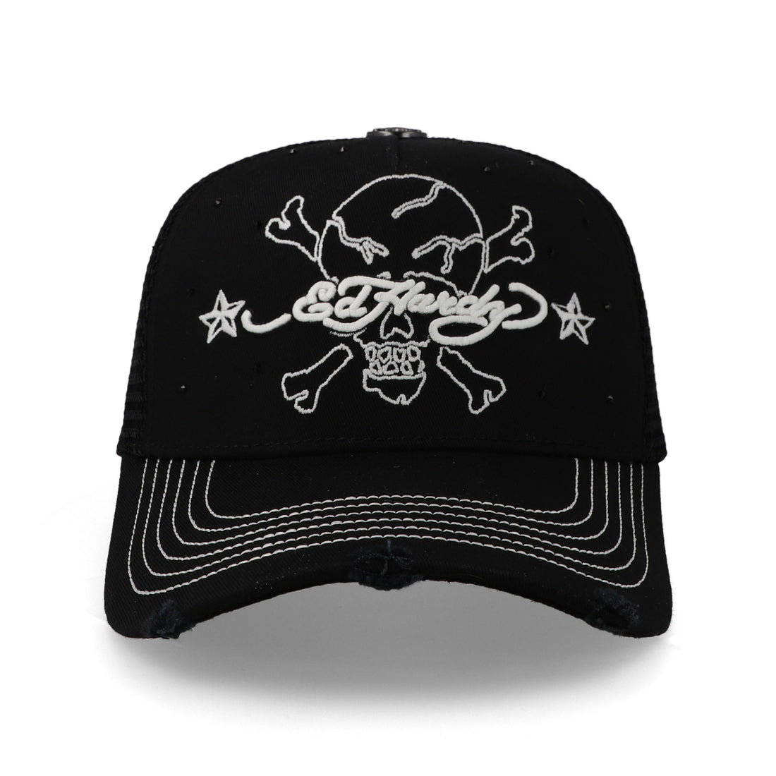 Gorra Ed Hardy Skull Bones Cross Trucker Negra