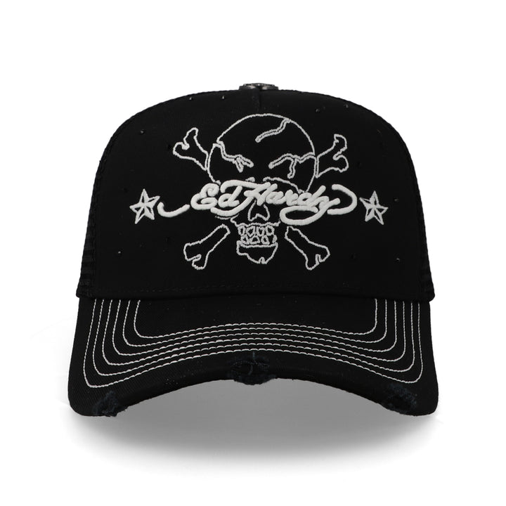 Gorra Ed Hardy Skull Bones Cross Trucker Negra