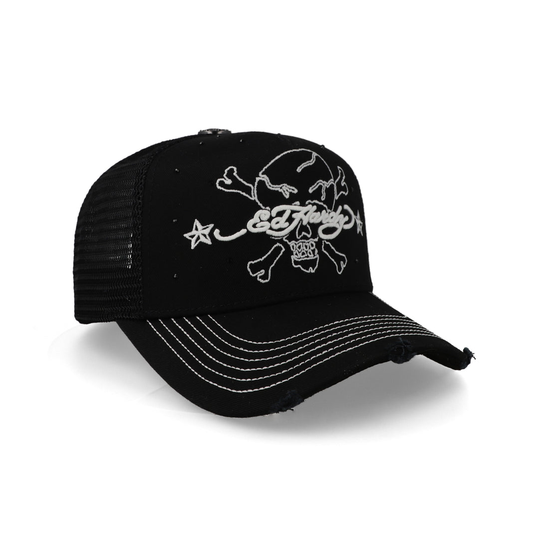 Gorra Ed Hardy Skull Bones Cross Trucker Negra