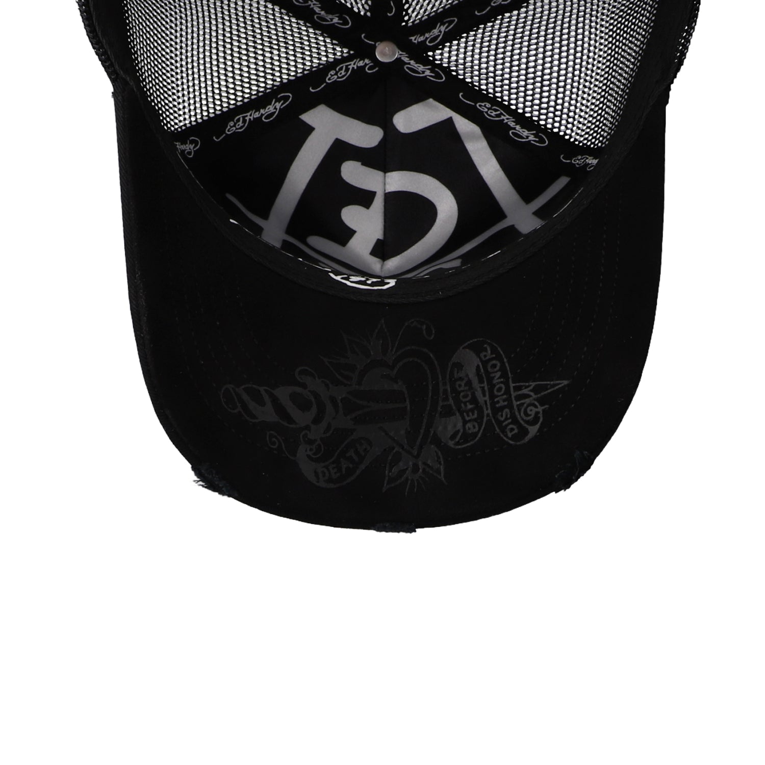 Gorra Ed Hardy Skull Bones Cross Trucker Negra