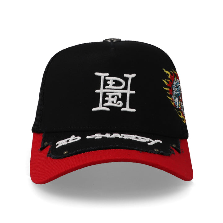 Gorra Ed Hardy Tiger And Eye Trucker Negro/Naranja