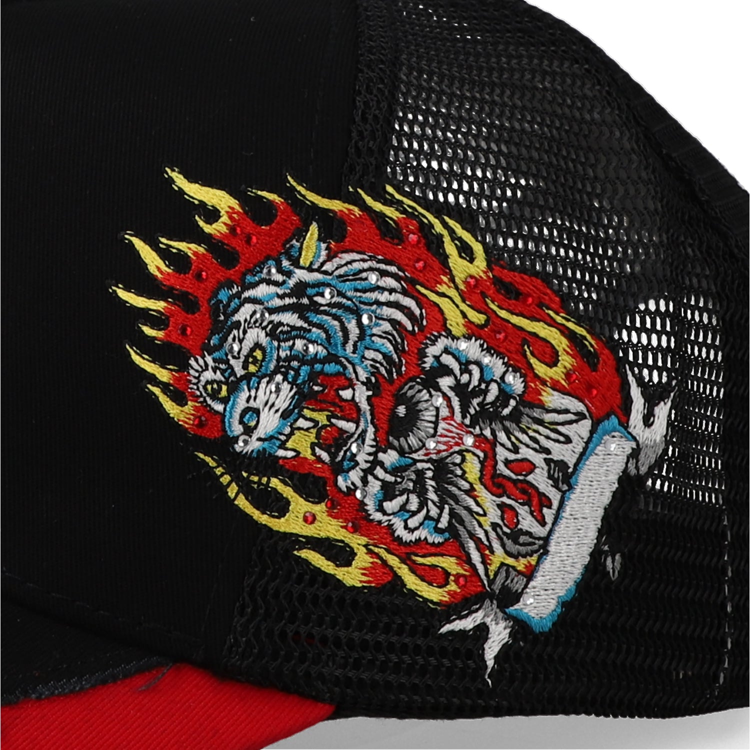 Gorra Ed Hardy Tiger And Eye Trucker Negro/Naranja