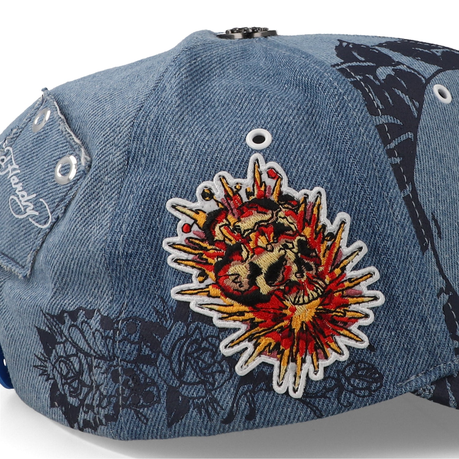 Gorra Ed Hardy Skull Fire And Pocket Azul