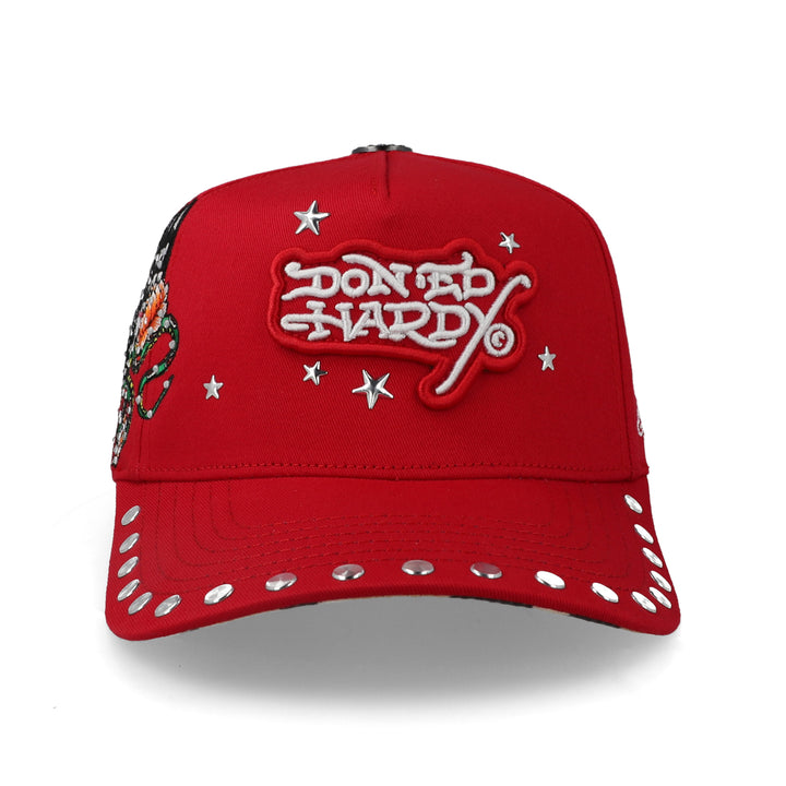Gorra Ed Hardy Don Eagle Snake And Stars Roja