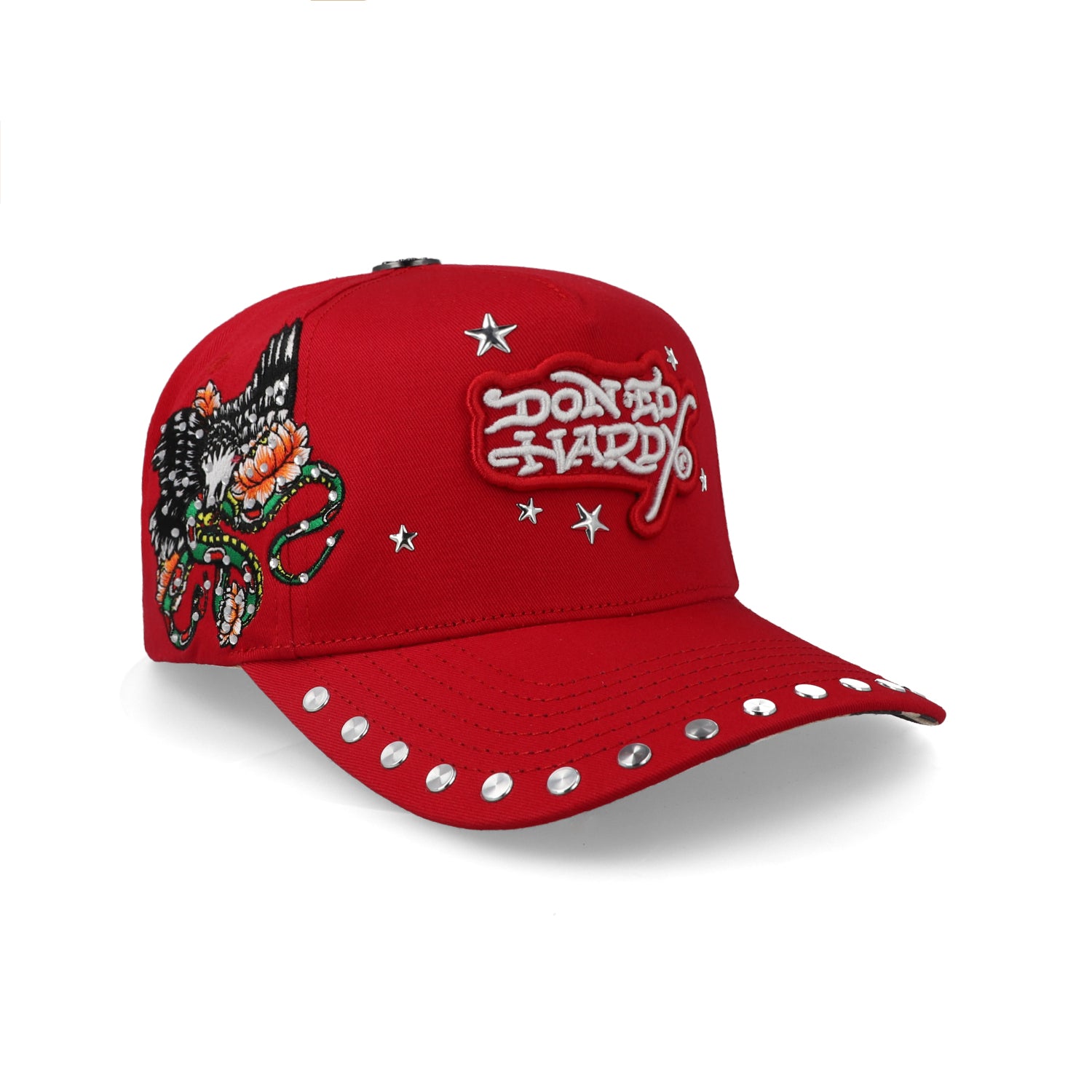 Gorra Ed Hardy Don Eagle Snake And Stars Roja
