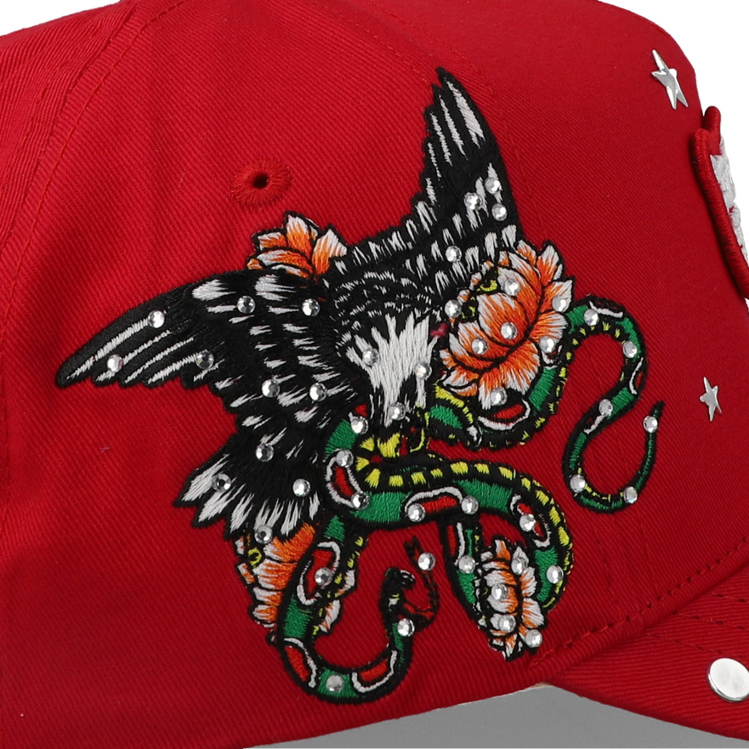 Gorra Ed Hardy Don Eagle Snake And Stars Roja